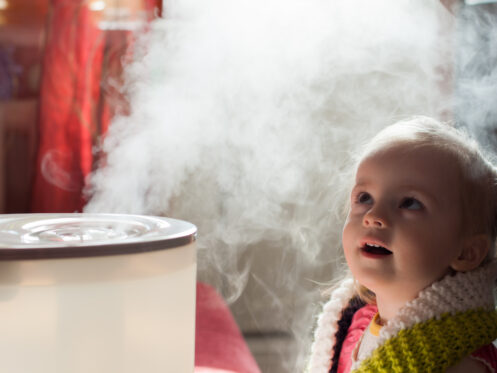 Baby and humidifier